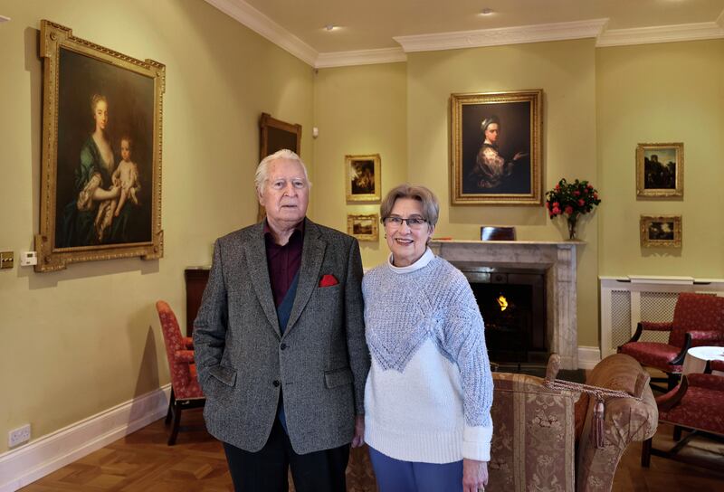 Doon House: Robert and Ann Jocelyn in the drawingroom. Photograph: Joe O'Shaughnessy