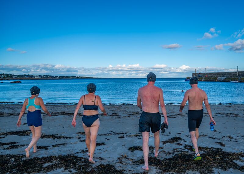 Taking a dip after using Driftwood Saunas in An Spidéal, Co Galway. Photograph: Martin Kalvaster Photography
