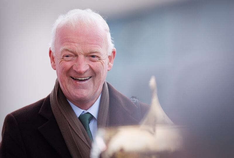 Mullins celebrates Galopin Des Champs' win in the Paddy Power Irish Gold Cup at Leopardstown last month. Photograph: Tom Maher/Inpho