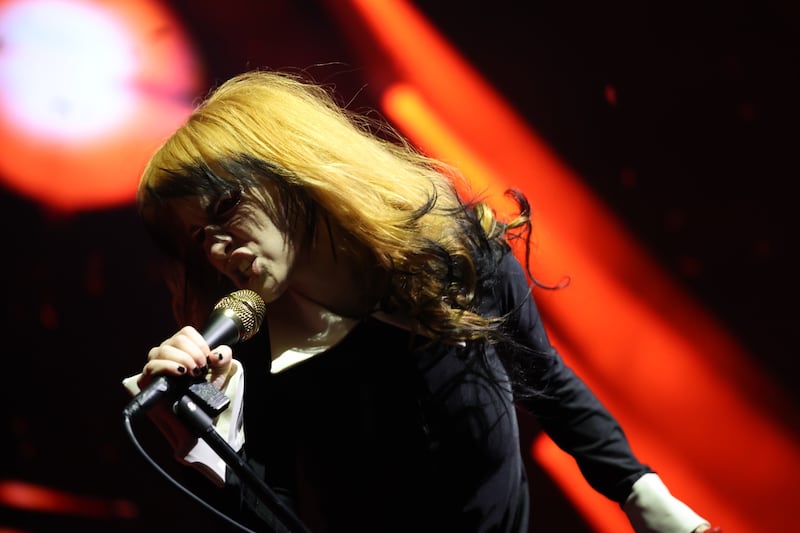 Hayley Williams of Paramore on stage at the 3Arena, Dublin, on Thursday. Photograph: Nick Bradshaw for The Irish Times