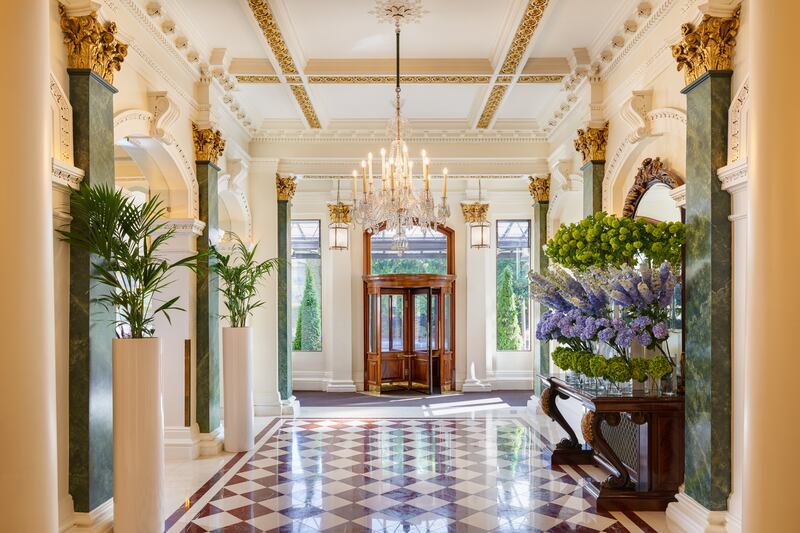 The Shelbourne Hotel, Dublin - a luxurious resting place whose guest book features a stellar host from JFK to Grace Kelly to Charlie Chaplin.