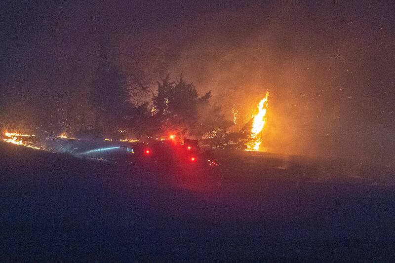 Wildfires were tackled in Oklahoma. Photograph: AP