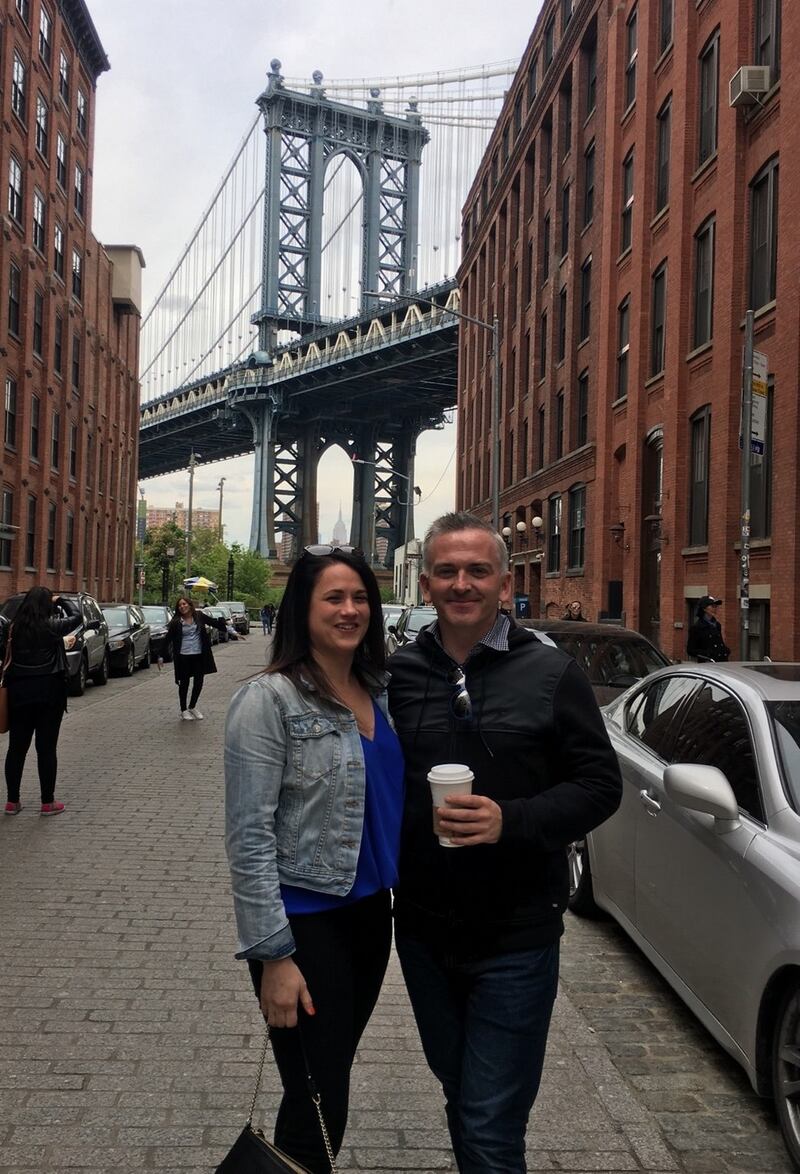 Cathal Dolan and his friend Jesi Russel  in Brooklyn
