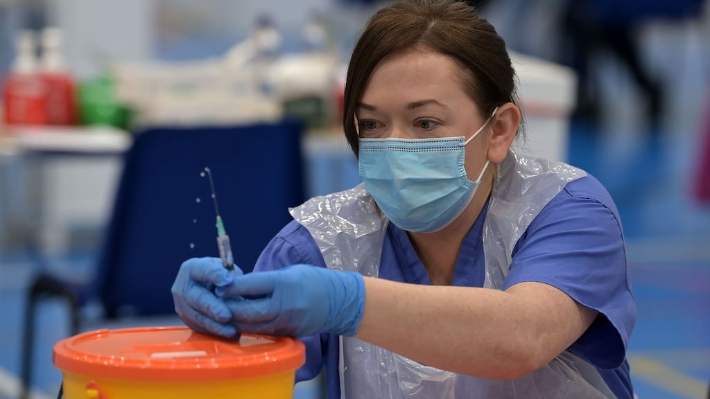 A nurse prepares a vaccine jab on March 12th, 2021 in Enniskillen, Northern Ireland. Photograph: Charles McQuillan - Pool/ Getty Images