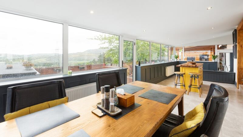 The open-plan living area