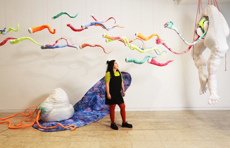 Susanne Horsch with artwork Swimming in Space