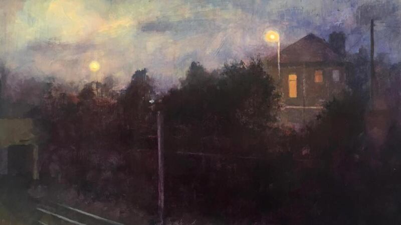 Maeve McCarthy, Looking Across, oil and tempera on panel, Molesworth Gallery