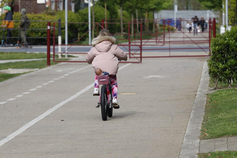 A long lane runs through the estate; residents say there have been 'near misses' between e-scooters and children. Photograph: Nick Bradshaw
