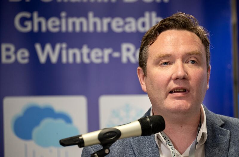 Eoin Sherlock, head of forecasting at Met Éireann, at the launch of Be Winter Ready information campaign at the Office of Emergency Planning in Dublin this week. Photograph: Colin Keegan/Collins Dublin