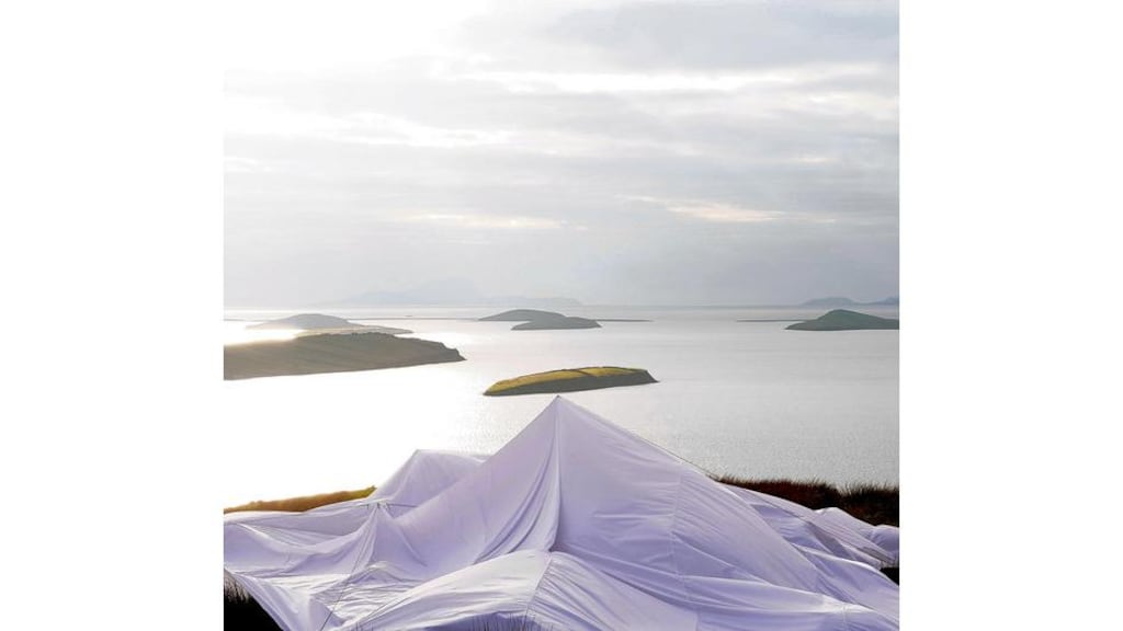 Darren Edwards's mountain made from tent poles and silk.