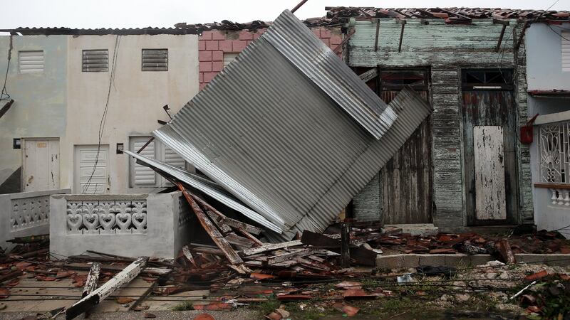 A view of a house after hurricane Irma hit Caibarien, Villa Clara, Cuba. Photograph:  EPA/Alejandro Ernesto