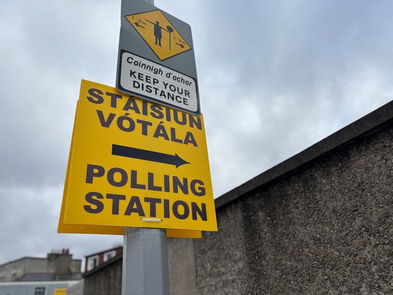 21/10/25 News Polling Station in South County Dublin signs ahead of the presidential election on Friday 24th Photo: Bryan O’Brien / The Irish Times