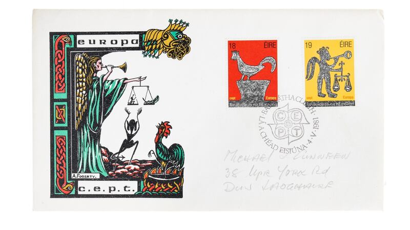 Irish stamps with first day issue covers, €300-€400.