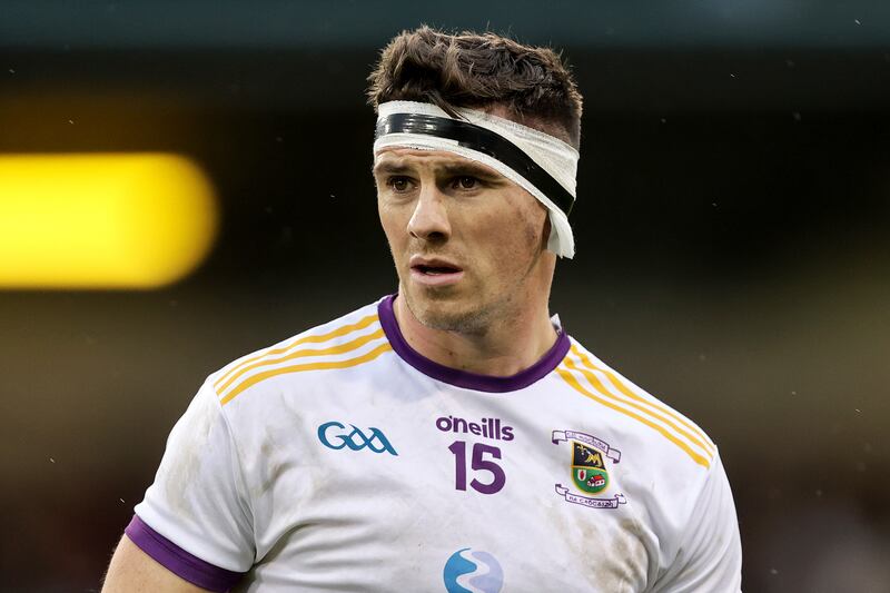 Shane Walsh returned to action despite a head injury during the Dublin SFC final between Kilmacud Crokes and Na Fianna at Parnell Park.  Photograph: Laszlo Geczo/Inpho 
