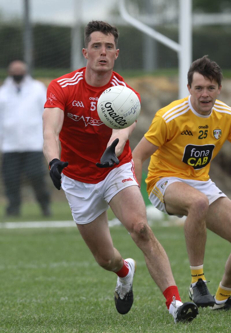 Former Louth footballer Declan Byrne (left) is glad to see a lack of commentary from the current Louth team ahead of their Leinster Senior Football Championship defence. Photograph: Lorraine O’Sullivan/Inpho