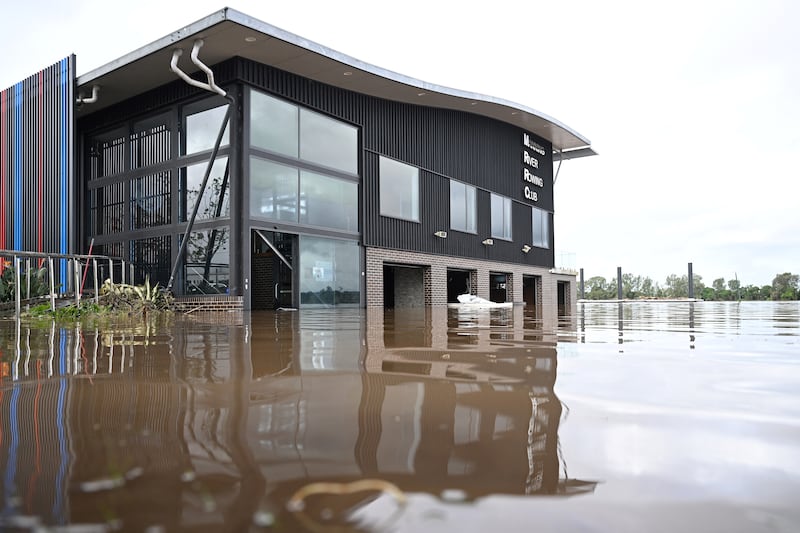 Australia floods: The flooded Manning River Rowing Club. Photograph: Saeed Khan/AFP/ Getty Images