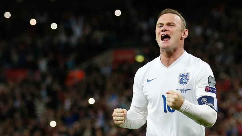 Wayne Rooney scored from the penalty spot in a 2-0 win over Switzerland to overtake Bobby Charlton as England’s leading goalscorer. Photograph: Reuters