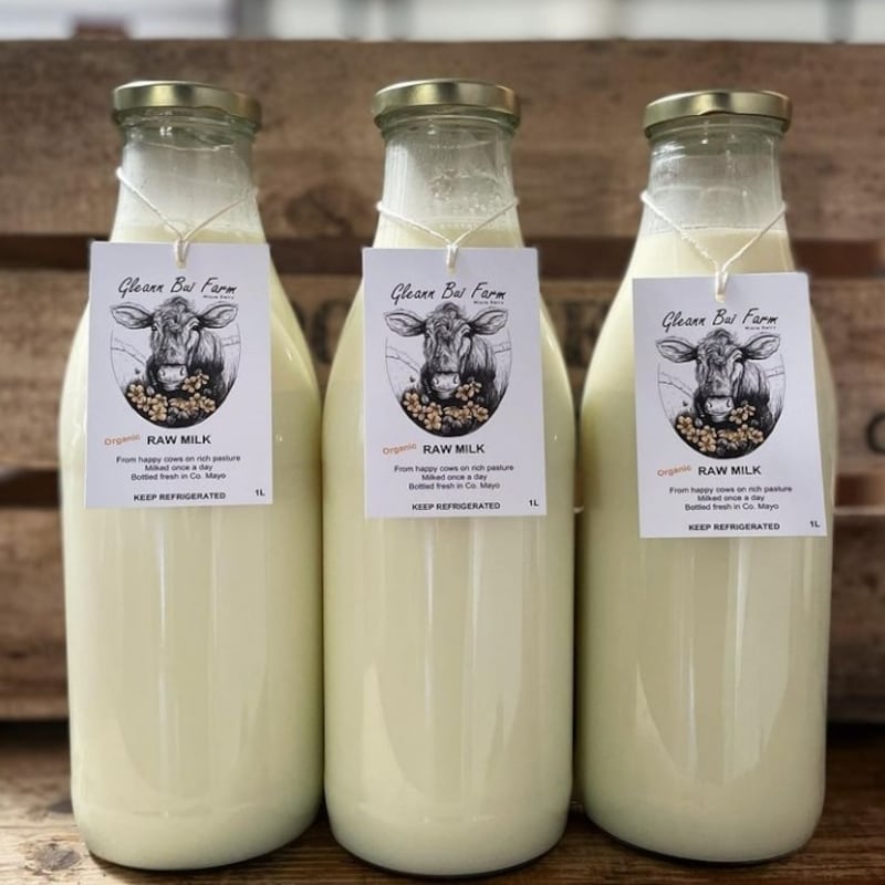 Raw milk from Gleann Buí farm in Co Mayo which Sinéad Moran produces with her husband, MJ McGrath