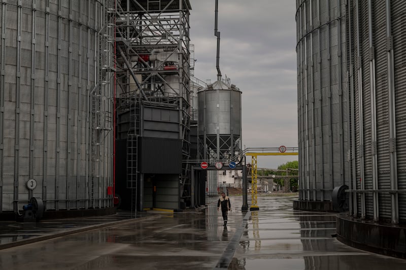A grain storage facility in Boryspil, Ukraine.