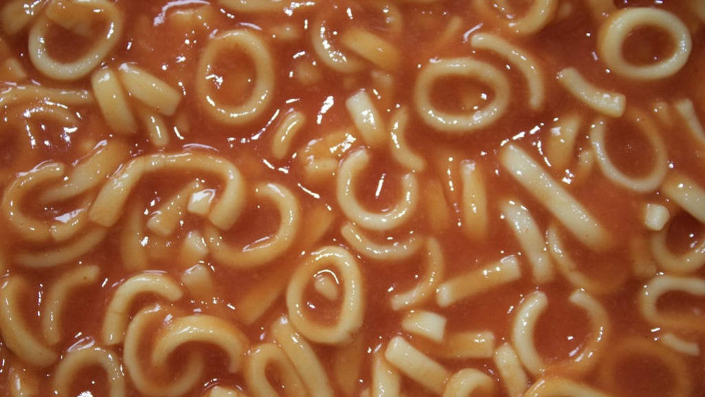 Storm food: spaghetti hoops. Photograph: iStock