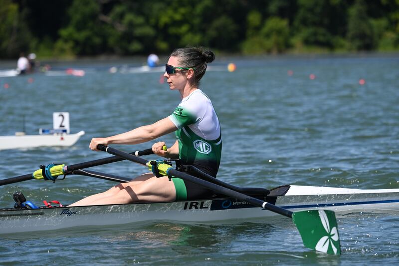 Ireland's Siobhán McCrohan will defend her World Championship lightweight women's singles sculls title on Saturday. Photograph: Detlev Seyb/Inpho