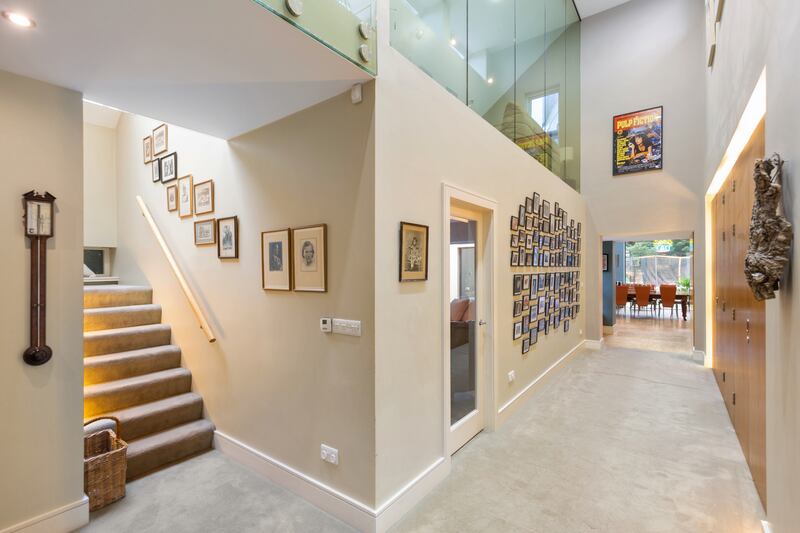Stairs up to mezzanine
