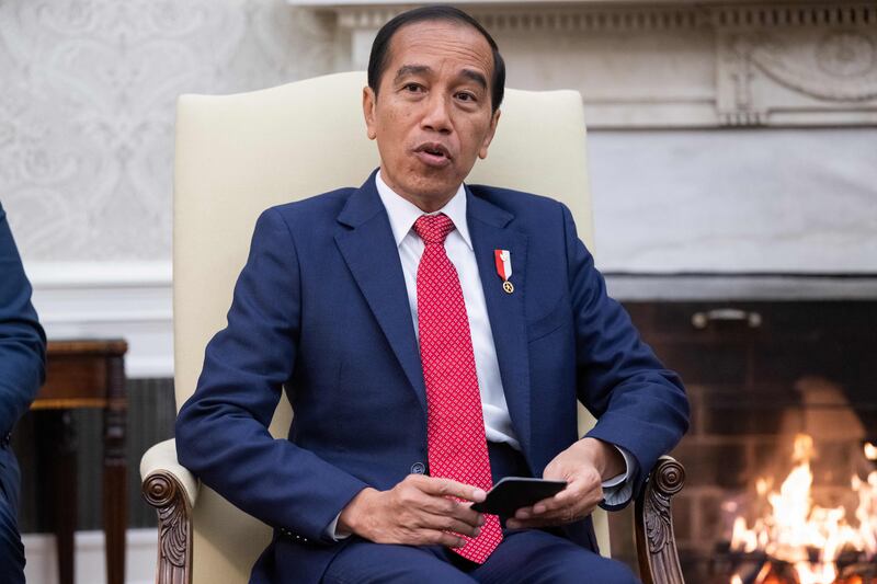 Current president Joko Widodo has given his backing to Prabowo Subianto. Photograph: Saul Loeb/AFP via Getty Images
