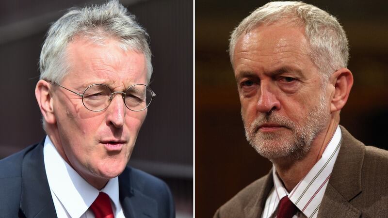 Shadow foreign secretary Hilary Benn (left) and Labour leader Jeremy Corbyn, who he is at odds with over David Cameron’s plans to extend military action against Islamic State  into Syria. Photograph: PA