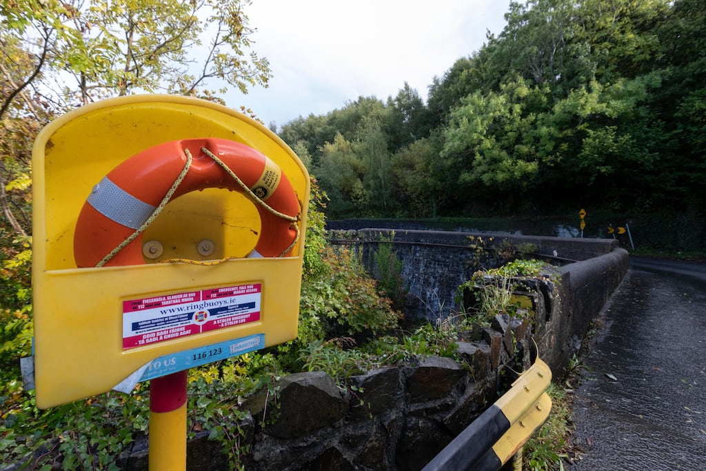 Safety measures in place at Fort Bridge, locally known as Callaghan's Bridge, in Bohernabreena, where Abdulgaffar Ganiyu (13) drowned. Photograph: Colin Keegan/Collins Dublin
