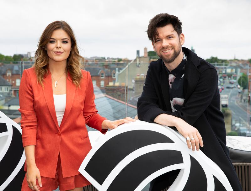 RTÉ 2FM young guns Doireann Garrihy and Eoghan MacDermott  paid spontaneous tribute to the man who was their godfather. Photograph: Kinlan Photography