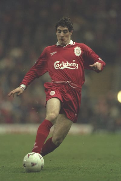 December 8th, 1996: Mark Kennedy of Liverpool in action against Sheffield Wednesday at Anfield. File photograph: Gary Prior/Allsport