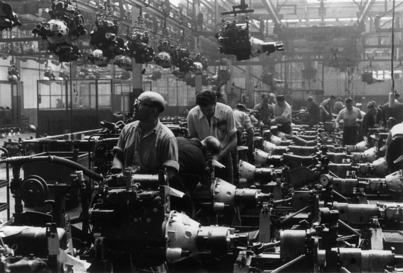 The Full English: Sunbeam Rapiers being made in Coventry in 1955. Photograph: Bert Hardy/Picture Post/Hulton/Getty