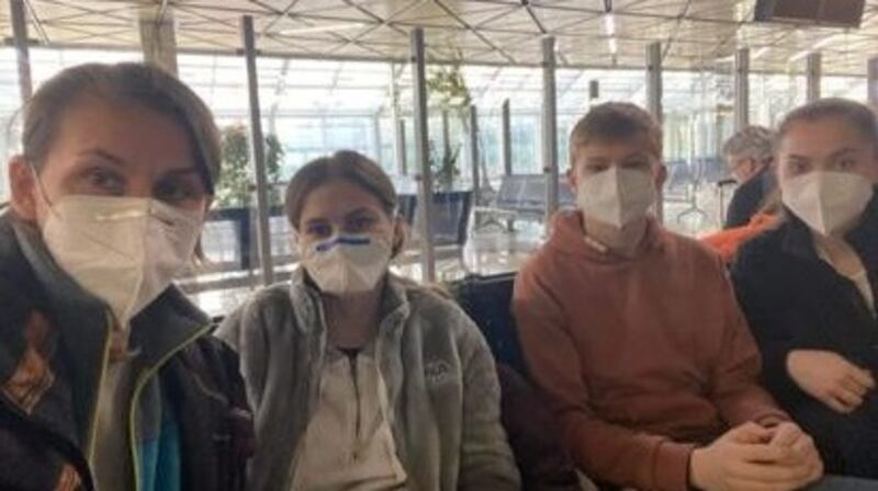 The Babchenko family at Bratislava airport en route to Dublin after an arduous journey