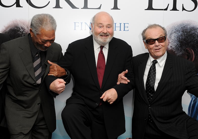 Rob Reiner with Morgan Freeman, left, and Jack Nicholson, right, in London in 2008. Photograph: Joel Ryan/PA