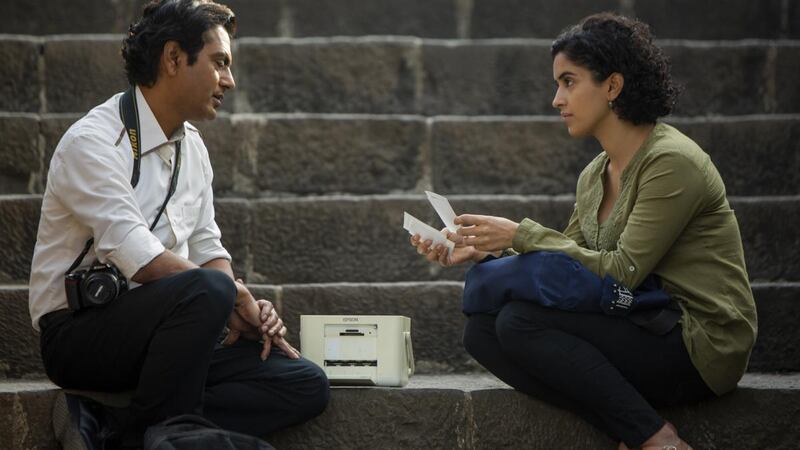 Nawazuddin Siddiqui and Sanya Malhotra in Photograph (2019).  Photograph: Joe D’Souza/Amazon Studios