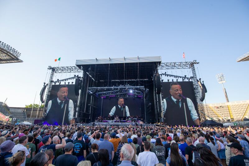 Bruce Springsteen and The E Street Band played before an 80,000-strong crowd in Croke Park. Photograph: Tom Honan