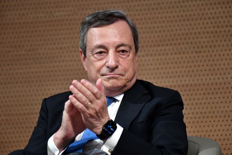 Italian prime minister Mario Draghi is due to clarify his intentions in an address to parliament on Wednesday. Photograph: Ryad Kramdi/AFP via Getty Images