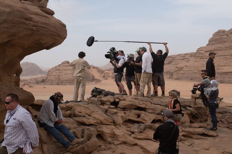 Dune: behind the scenes during the filming of Denis Villeneuve's movie. Photograph: Chiabella James/Warner Bros 