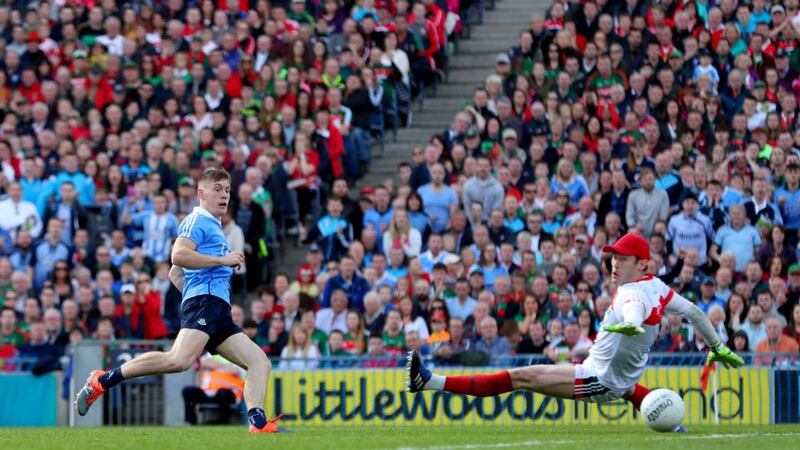 Con O’Callaghan scores Dublin’s first goal in their All-Ireland Senior Football Championship final win against Mayo in Croke Park in September. Photograph: James Crombie/Inpho