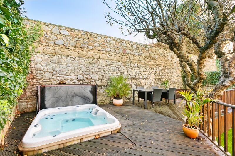 Hot tub patio area