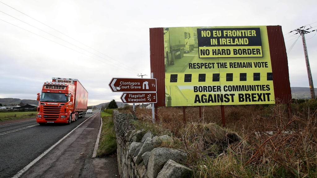 Traffic crosses the border into Northern Ireland. File photograph: Paul Faith/AFP/Getty Images
