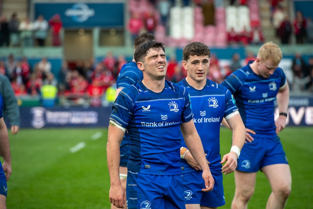 Leinster’s Jimmy O’Brien after the loss to Scarlets in Wales on April 26th, 2025. Photograph: Andrew Dowling/Inpho