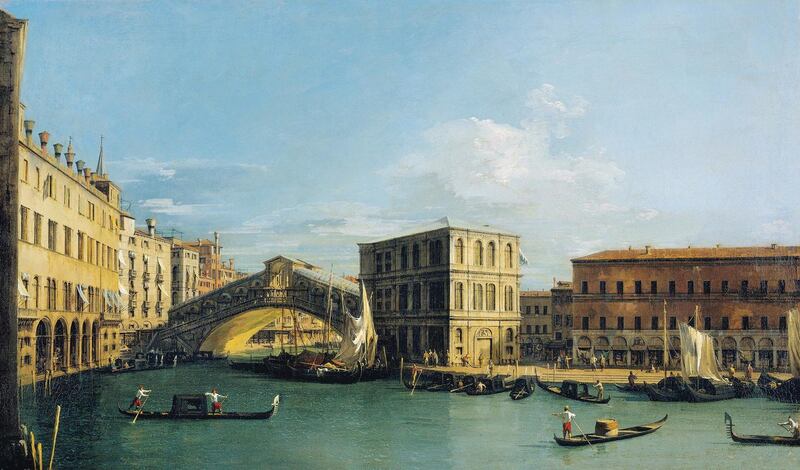 Canaletto: The Rialto Bridge from the North, c1726-7. Images courtesy of the National Gallery of Ireland and the Royal Collection Trust
