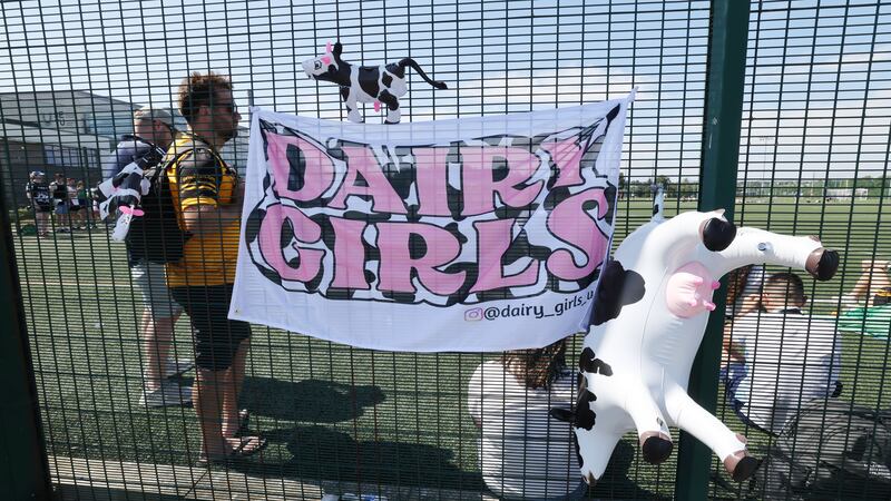 GAA World Games: Members of the Dairy Girls, from Wisconsin, warm up. Photograph: Alan Betson