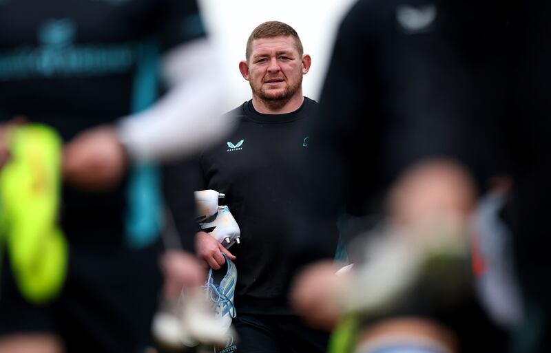 Tadhg Furlong at Leinster Rugby training. Photograph: Andrew Conan/Inpho