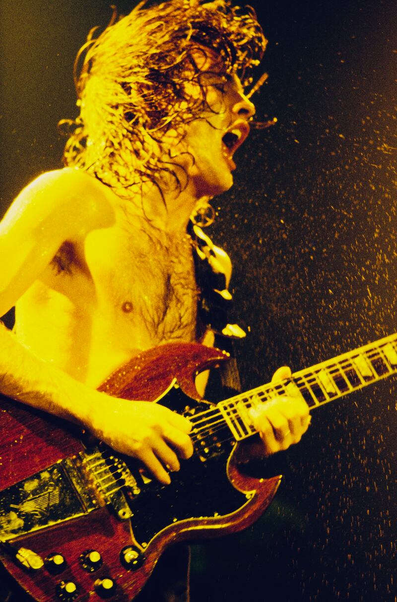 AC/DC: Angus Young on the Black in Black tour, in 1980. Photograph: Michael Putland/Getty