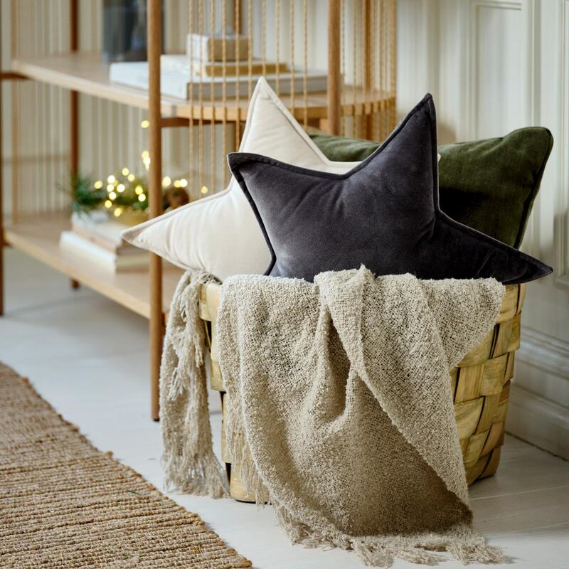 JYSK’s star-shaped Saga cushions, €6 each, in soft velour