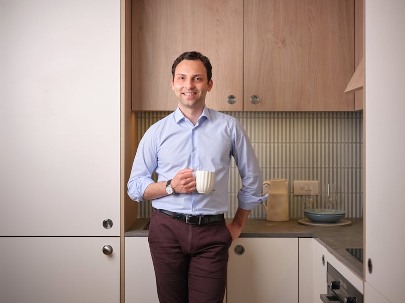 Alessio enjoys the option to meet people in the shared kitchens, while still having the privacy of a small kitchen in his studio