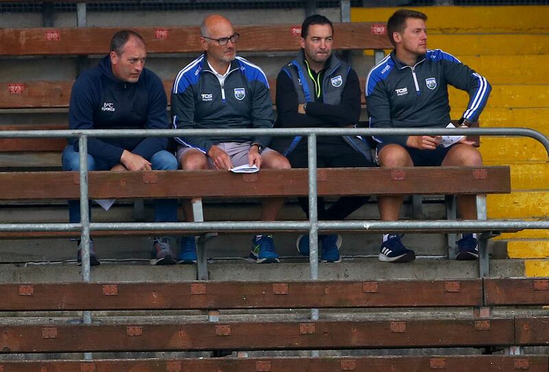 Waterford manager Liam Cahill, with selectors’ Stephen Frampton, Michael Bevans and Stephen Molumphy in Dungarvan in 2020. Waterford reached the All-Ireland final that year against Limerick. Photograph: James Crombie/Inpho 