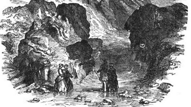 An illustration of the Long Hole area of Ireland’s eye published in 1874
